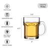 Шестигранная пивная стеклянная кружка с ручкой, большая кружка для чая, кофе, рутбира, кружки для ресторана, бара, дома