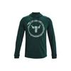 Under Armour Project Rock Johnson Logo Print Training Hoodie Men Hoodies Green 1361747-384