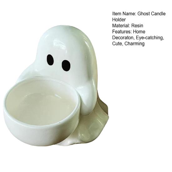 Хэллоуин Подсвечник Привидение Маленький Подсвечник для Чайной Свечи Привидение для Ароматических Свечей Милая Полимерная Конфетница для Домашнего Стола Декор