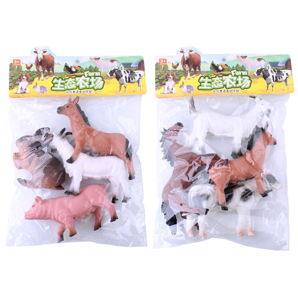Direct Supply Simulation Cotton-Filled Washable, Ecological Farm Ranch Animal Set Static Model Ornament Toy
