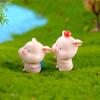 Cute Garden Home Decor Bonsai Decoration Figurine Micro Pig Family Resin Ornaments Miniature Model