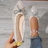 Large Flat Sole Single Shoes for Spring and Summer, New Fashionable Hollow Flat Heel, Shallow Mouth Single Shoes, Pointed Single Shoes