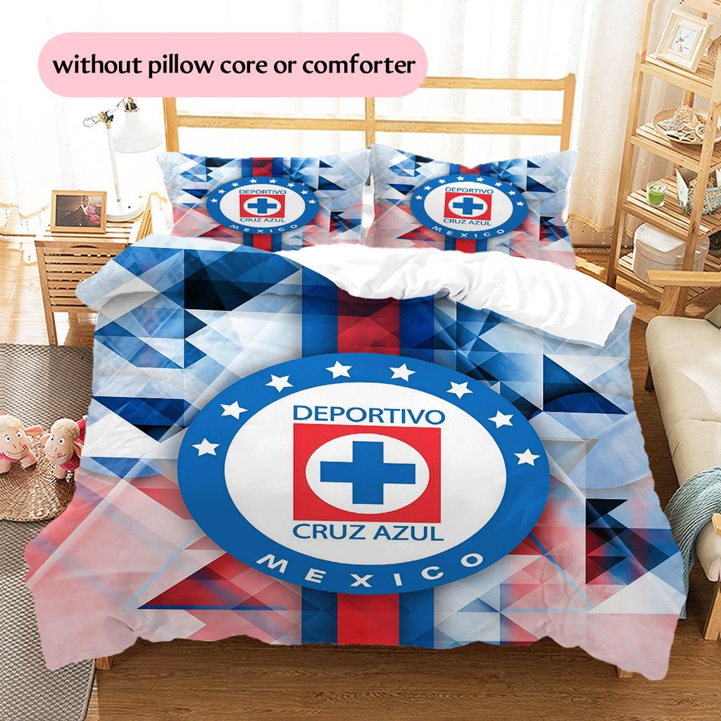 Cruz Azul Pattern Bedding Quilt Set Home Decoration Gift (1 * duvet cover + 2 * pillowcase without core)