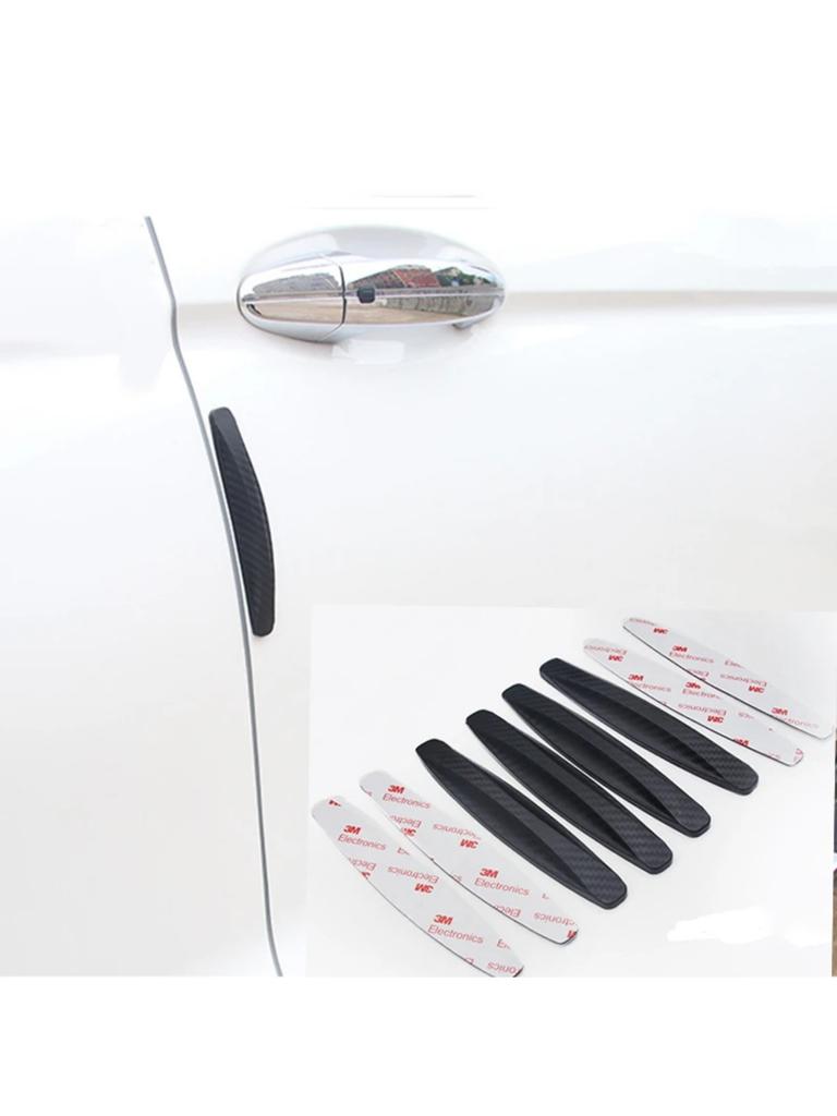 2Pc 40x5CM Car Bumper Protector Guard Anti-Scratch Strips Sticker 4PCS 14x2.5CM Car Door Protection Anti-collision Body Protect