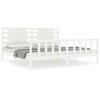 VidaXL Bed Frame with Headboard White 200x200 Cm Solid Wood 3192837