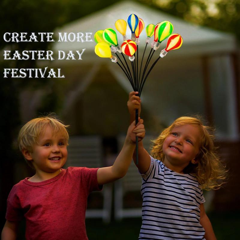 2 pack solar hot air balloon lamp Easter/Christmas outdoor garden decoration metal decoration durable and reliable waterproof lawn terrace space