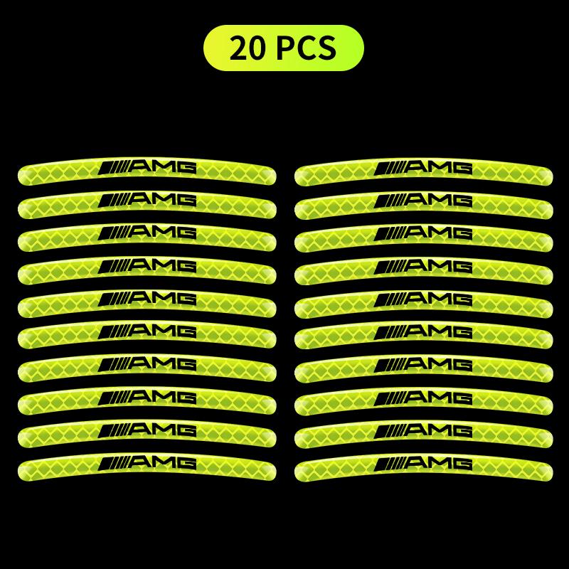 Светоотражающая наклейка на ступицу колеса автомобиля Светоотражающие полосы на обод шины Для Mercedes-Benz AMG C500 C200 C300 A B C E GLA CLA GLK GL ML GLE W204 W205 W203 W211