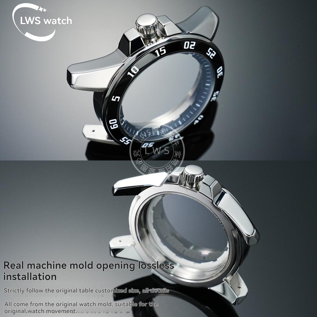 For Seiko SNP055J1 Series Watch Case Stainless Steel Case Modified Ceramic Ring Scale Ring Outer Bezel Shell Accessories