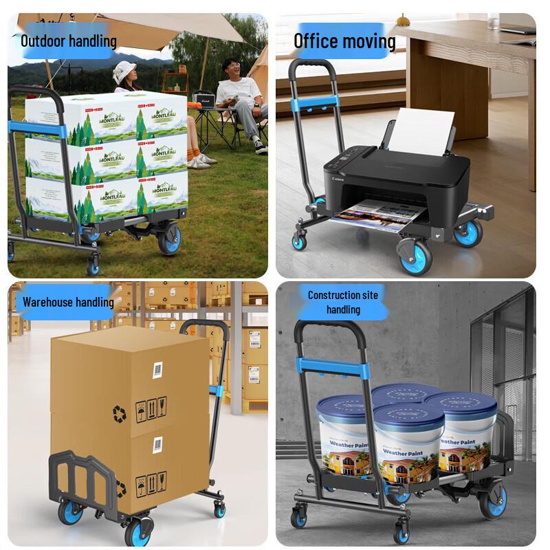 Foldable Household Hand Truck with Basket