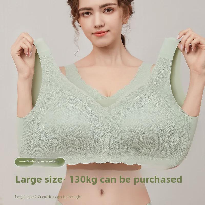 Women's Large Size Wireless Sports Bra: Minimizes Bust, Smooths Sides, Fixed One-Cup Vest Design