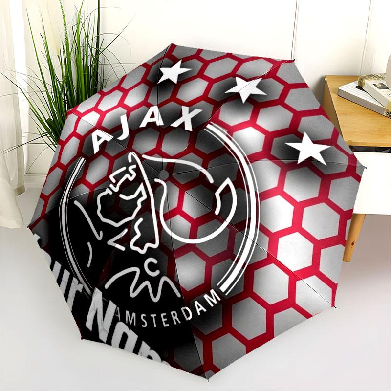 1 шт. Автоматический складной зонт - AFC Ajax, узор с индивидуальным названием, портативный и складной дизайн с 8 спицами, Рождественские и Дни рождения