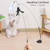 Интерактивная игрушка для кошек Handfree Cat Stick Играющий котенок Играющий тизер Палочка Игрушка на присоске Птица/перо Кошачья палочка Товары для домашних животных
