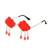 Fashion UV400 Shades Rimless Sunglasses Disco Glasses Clouds Tassel Sunglasses Steampunk Sunglasses