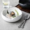Ceramic Japanese Eggshell Design Soup Bowl Matte Finish Dessert Plates Snack Dish  Restaurant