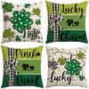 New St. Patrick's Holiday Decorative Pillow Case Home Sofa Lucky Letter Printed Waist Pillow