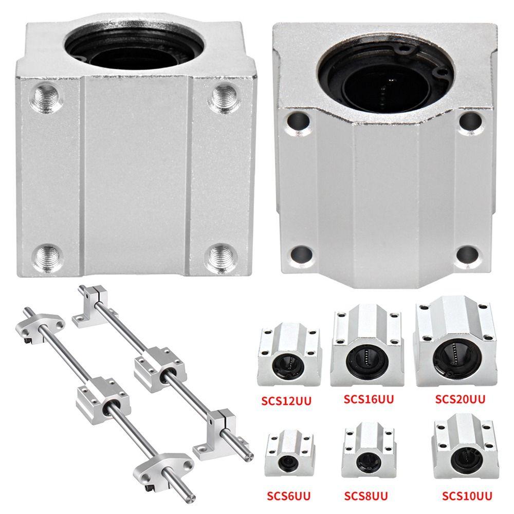 CNC Router Slide Bushing Block SCS16UU SCS20UU Guild Rail Shaft 3D Printer Shafts Rod Parts