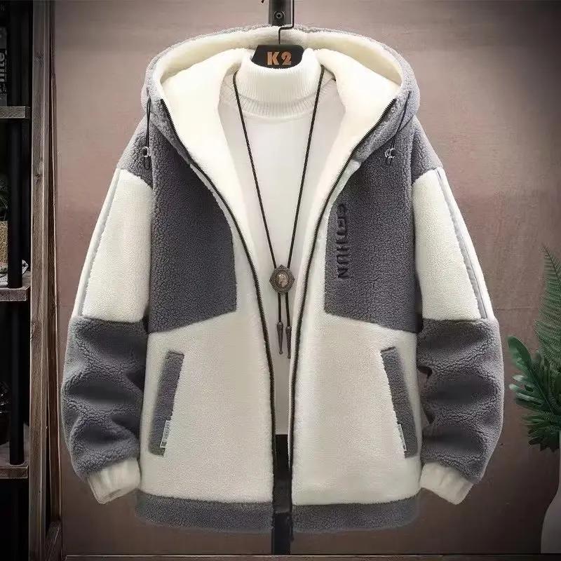 Lamb Fleece Coat Men's Loose Cotton Thick Men's Quilted Coat