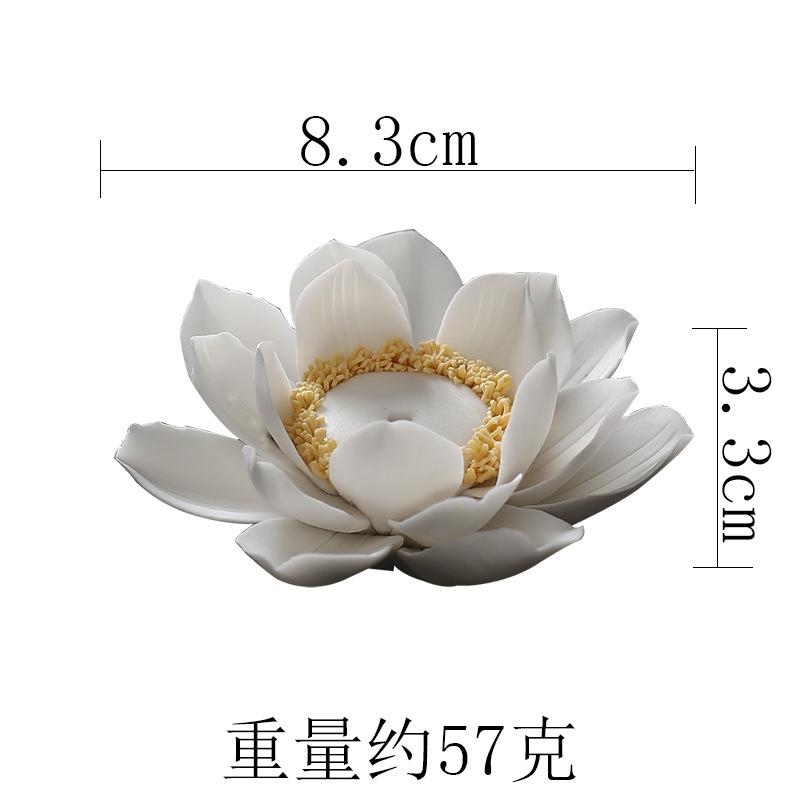New Chinese-Style Ceramic Lotus Fragrance Insert Ornament, Household Offering Incense Base, Incense Tray, Aromatherapy Ceramic Plate
