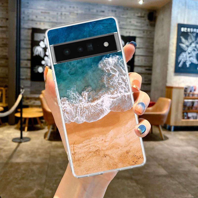Море голубое небо пляж для Google Pixel 8 7 6 Pro 6A 5 4 5A 4A 3A XL 5G чехол для телефона силиконовый противоударный мягкий прозрачный чехол Fundas