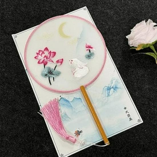 Double-Sided Embroidery Silk Fan: Classical Court Hanfu & Cheongsam Accessory