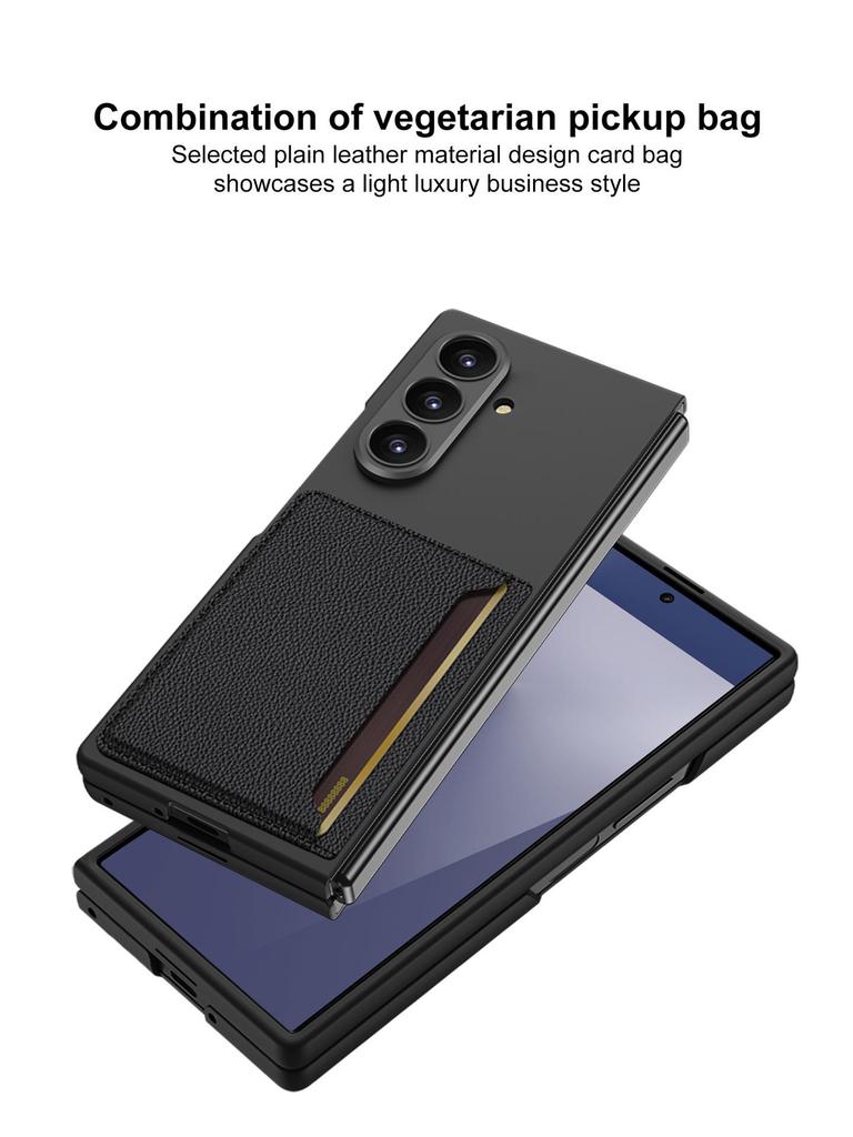 Ультратонкий чехол-книжка Samsung zFold7 в деловом стиле с держателем для карт и защитой от падений
