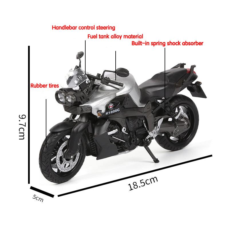 1/12 модель мотоцикла из сплава R1800C, детская игрушка, мотоцикл, маятник, раздвижная модель автомобиля, игрушка для мальчика