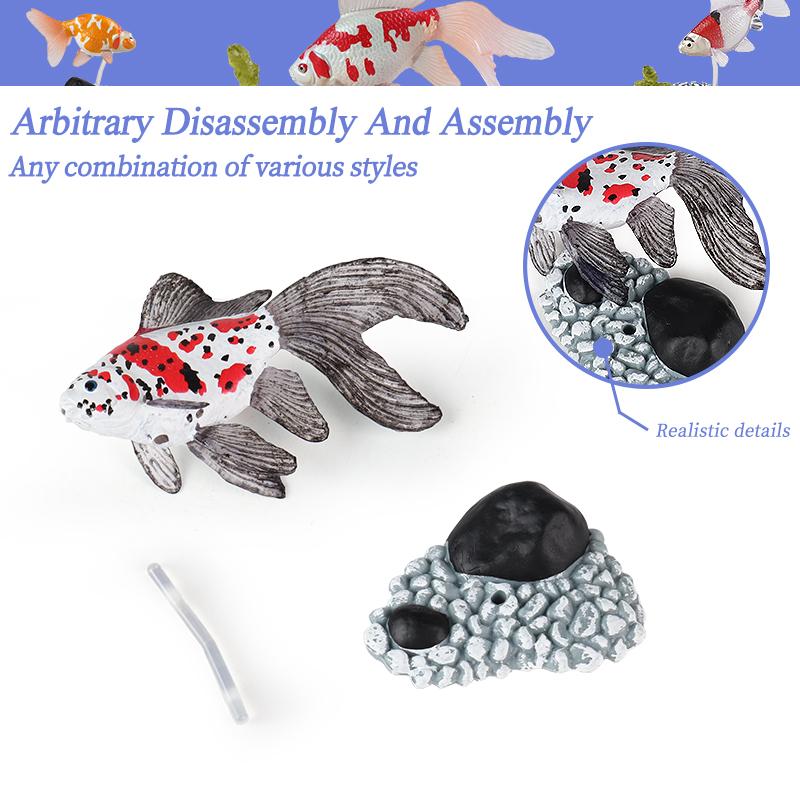 Oenux Симуляция Морских Животных Морская Жизнь Лосось Акула Рыба Модель Фигурки DIY Миниатюрное Украшение Раннее Образование Детская Игрушка