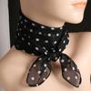 Women Elegant Polka Dots Square Scarf Vintage Sheer Neckerchief Headband Edge Wrap Purse Handbags