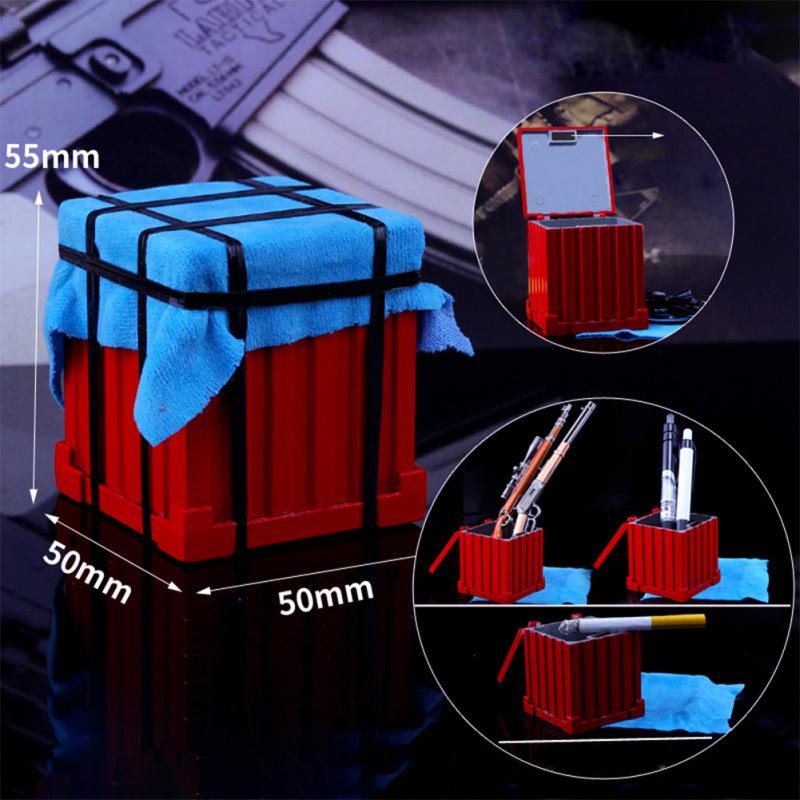 Игровой Playerunknown's Battlegrounds 3D Металлический Ящик с Аирдропом Гранаты Рюкзак Форма Модель Контейнер для Ручек