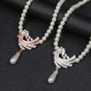 Korean Style Water Drop Earrings Dangle Earrings Women Necklace Bridal Wedding Jewelry Set