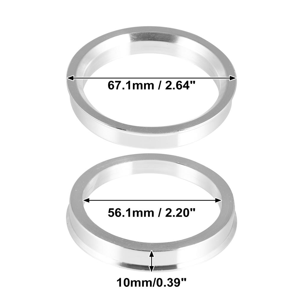 X Autohaux 2pcs OD 60.1 73.1 72.6mm to ID 57.1 56.1 64.1mm Aluminium Alloy Car Hub Centric Rings Wheel Bore Center Spacer Valve Stems 1