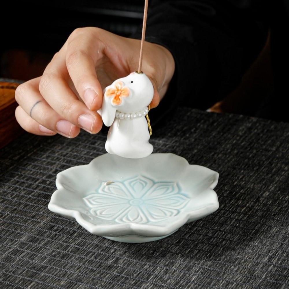 Home Decor Sheep Rabbit Incense Burner Aromatherapy Incense Holder Tea Table