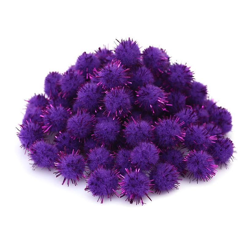 100PCS Creative Pompom DIY Felt Card Doll Decoration Material Cute Manual Glitter Randomly