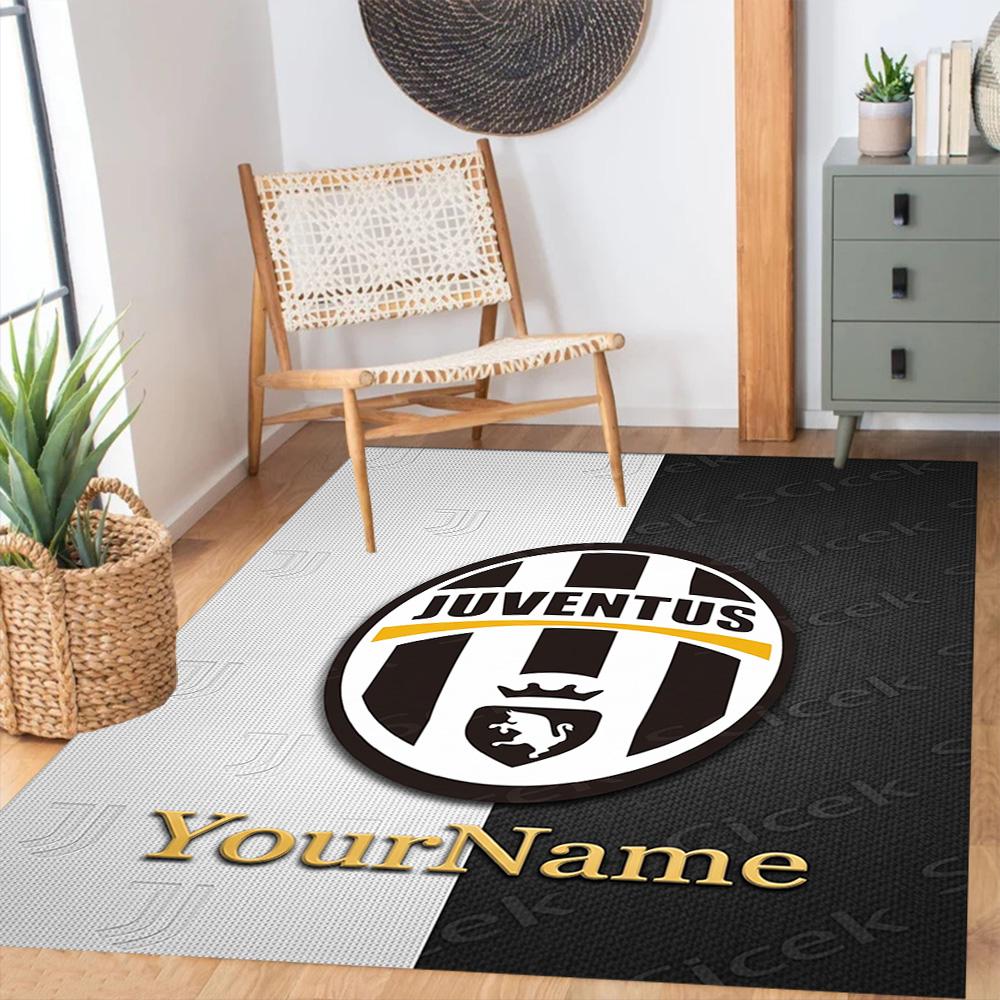 Juventus Personalized Name Area Rug Perfect for Dining Room Playrooms Kitchen Balcony Antislip Carpet Decorate Offices Wedding Party Gift
