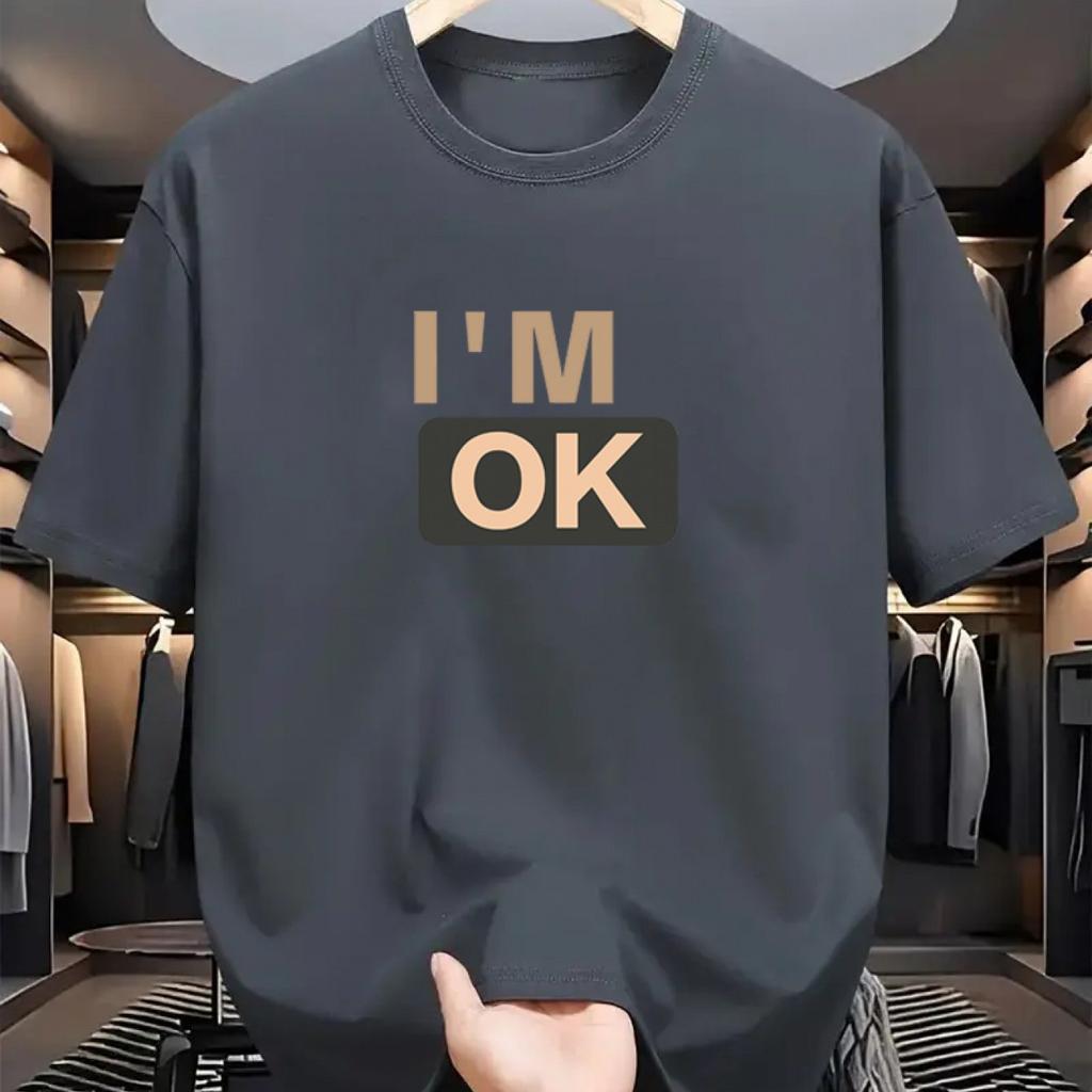 Женская футболка с графическим принтом IM OK, повседневная, с круглым вырезом, коротким рукавом, удобная, дышащая, для повседневной носки и отпуска