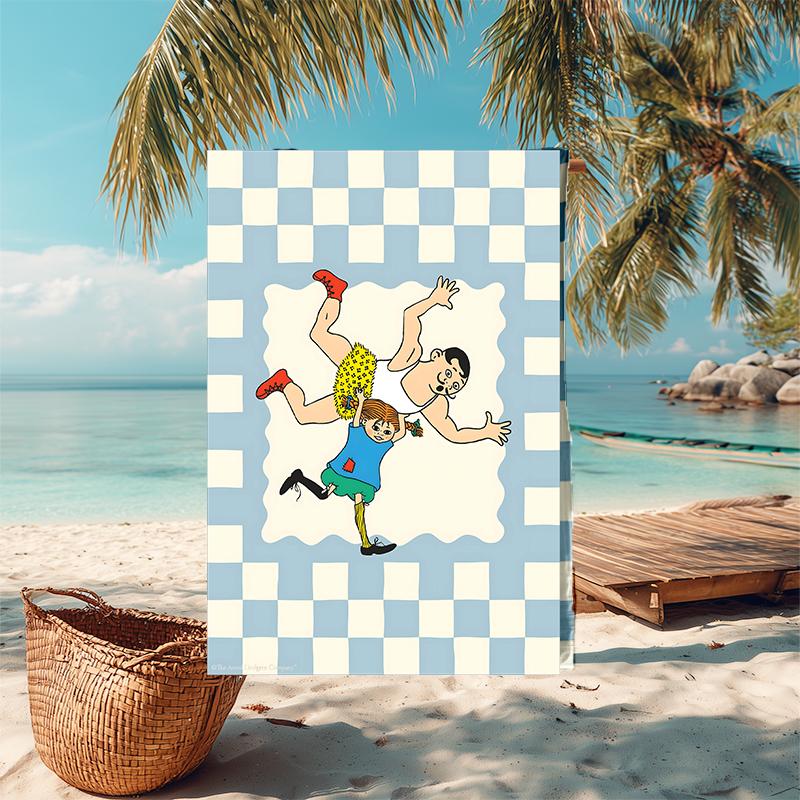 1pc Pippi Longstocking1 Beach Towel, Comfortable and Thick, and Swimming/Bath/Picnic/Camping Towel, Suitable for Seaside Beaches