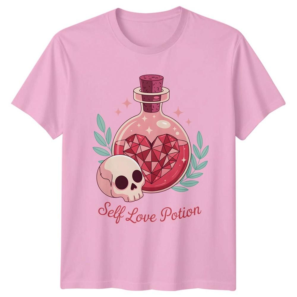 Self Love Potion TShirt Witchy Skull Self Care Birthday Gift For Him And Her