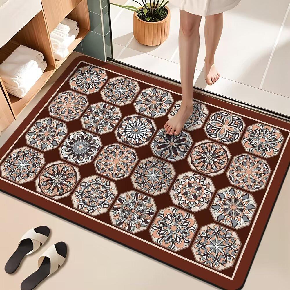 Красочный ковер из кирпичиков, придверный коврик, нескользящий коврик для прихожей, диатомовая земля, водопоглощающий, быстросохнущий коврик для пола