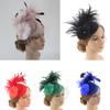 Beret Feather Hair Fascinator Net Yarn Hair Clip Headband Mess Wedding Royal Races  Hat