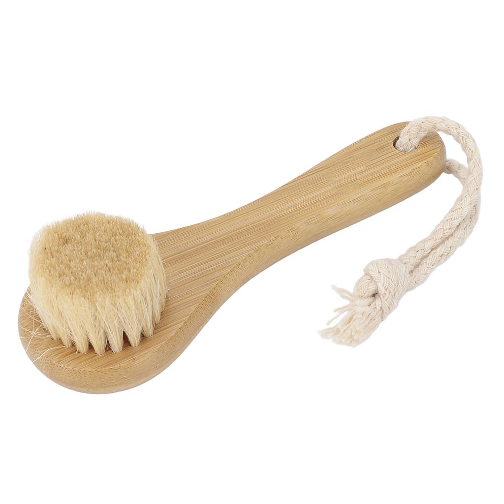 Массажная щетка портативная деревянная мягкая ручная щетка для массажа лица и тела, чистки и ухода
