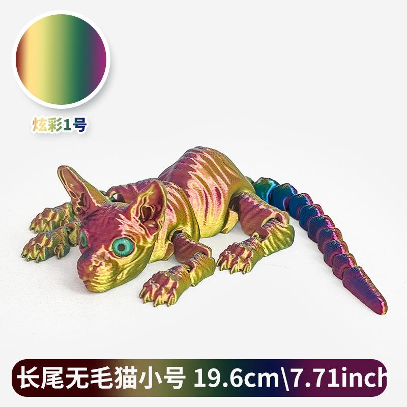 3D Printed Sphynx Cat Figurine Cute Hairless Cat Sculpture Modern Home Decoration Ornaments Creative Gifts For Cat Lovers Toy