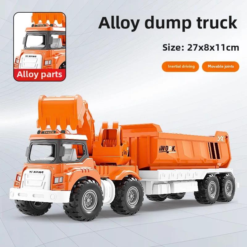 Моделирование сплава передний инерционный автомобиль кран экскаватор самосвал прицеп модель детская игрушка подарок на день рождения