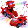 Dinosaur Transforming Robot Car Toy Dinosaur Car Transforming Toy Transforming Dinosaur LED Car with Lights and Sounds Singing Toy Car Kids Toy