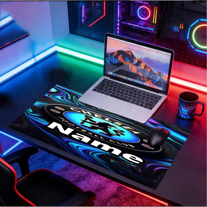 Custom Name Personalized football club F.C Pattern Mousepad, Laptop PC Desk Mat, Decorative Desk Mat for Home Keyboard Pad Gift