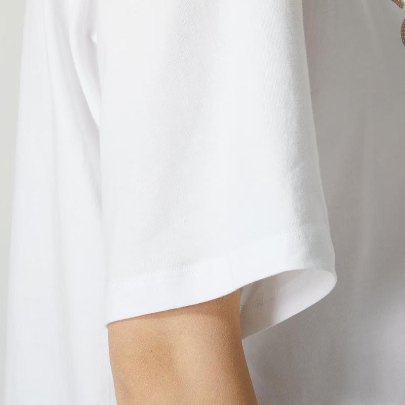 Puma Logo Print Simple Breathable Sports Training Outdoor Leisure Round Neck Short Sleeve Drop Shoulder T-Shirt Women Tops White 682164-02