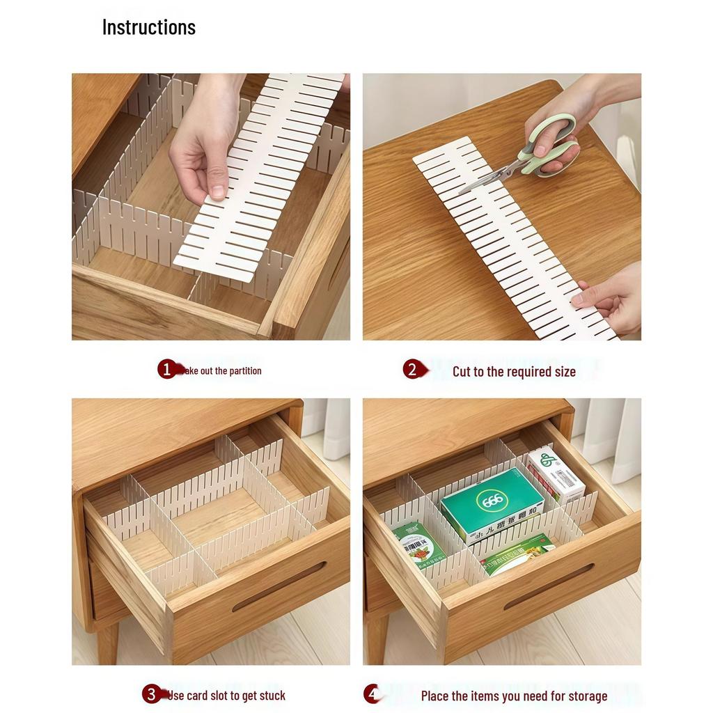 Adjustable Drawer Organizer for Kitchen, Office, and Wardrobe