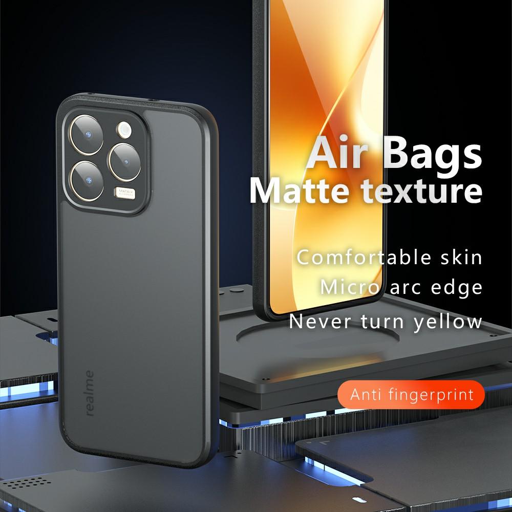 For Realme 15T 5G Case Skin-Touch TPU + PC Matte Phone Back Cover, Transparent Black