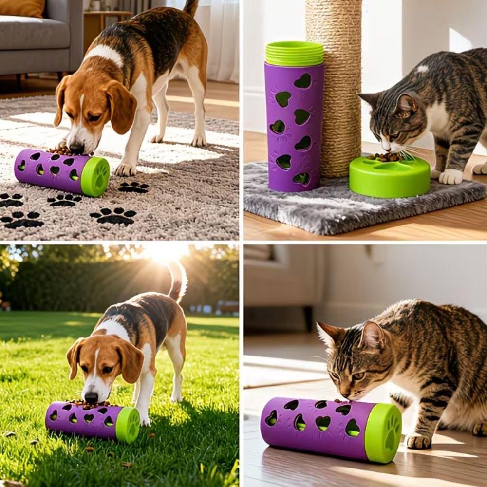 Dog Paw Pattern Pet Leaking Food Toy Teeth Grinding Pet Snack Roller  Pet Self-play