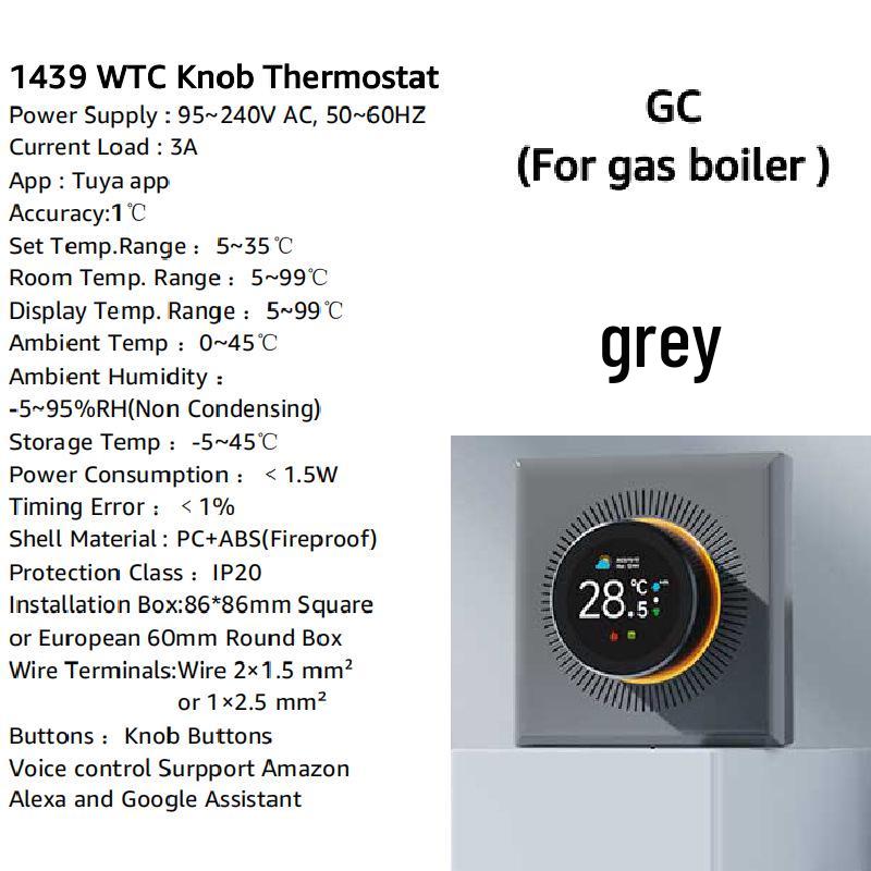 Graffiti Smart Voice-Controlled Temperature Controller with Two-Way Rotation and 1.3-inch Screen