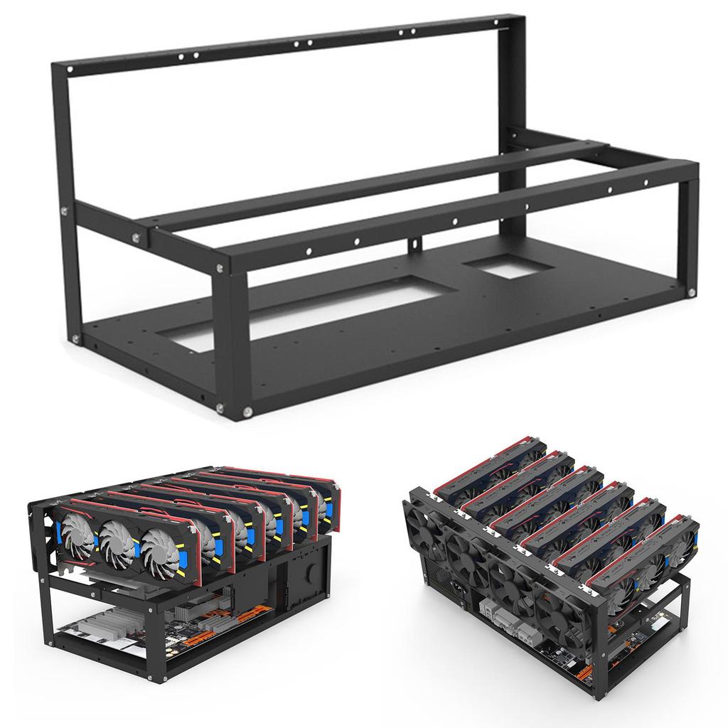 Стойка для 6 GPU, один блок питания, одна упаковка, размер менее 60 см, универсальный размер.